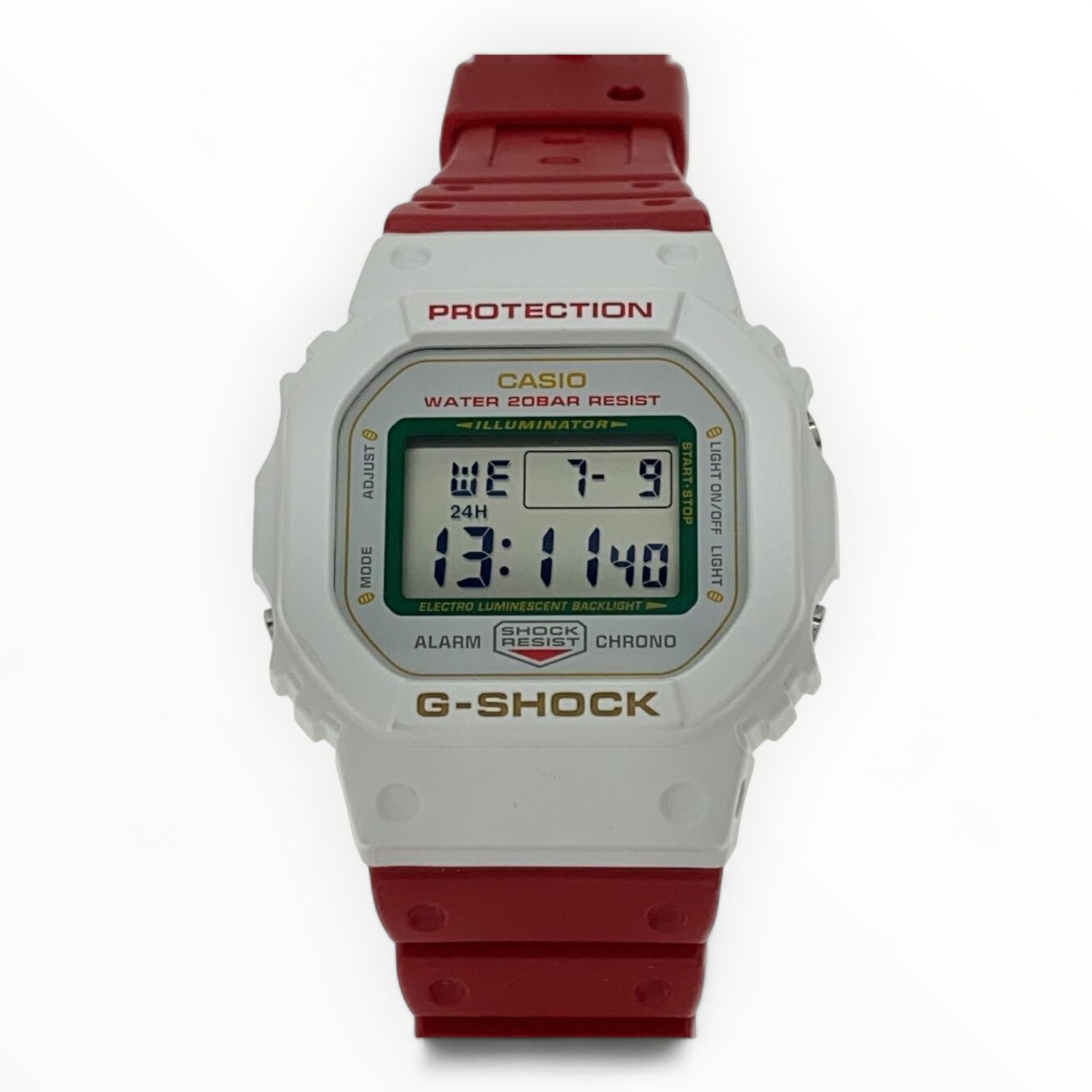 CASIO Digital Quartz Watch for Men - White & Red, 1.89