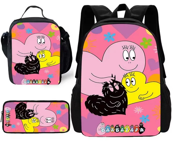 Barbapapa Family Backpack Set, School Backpack, Lunch Bag, Pencil Case