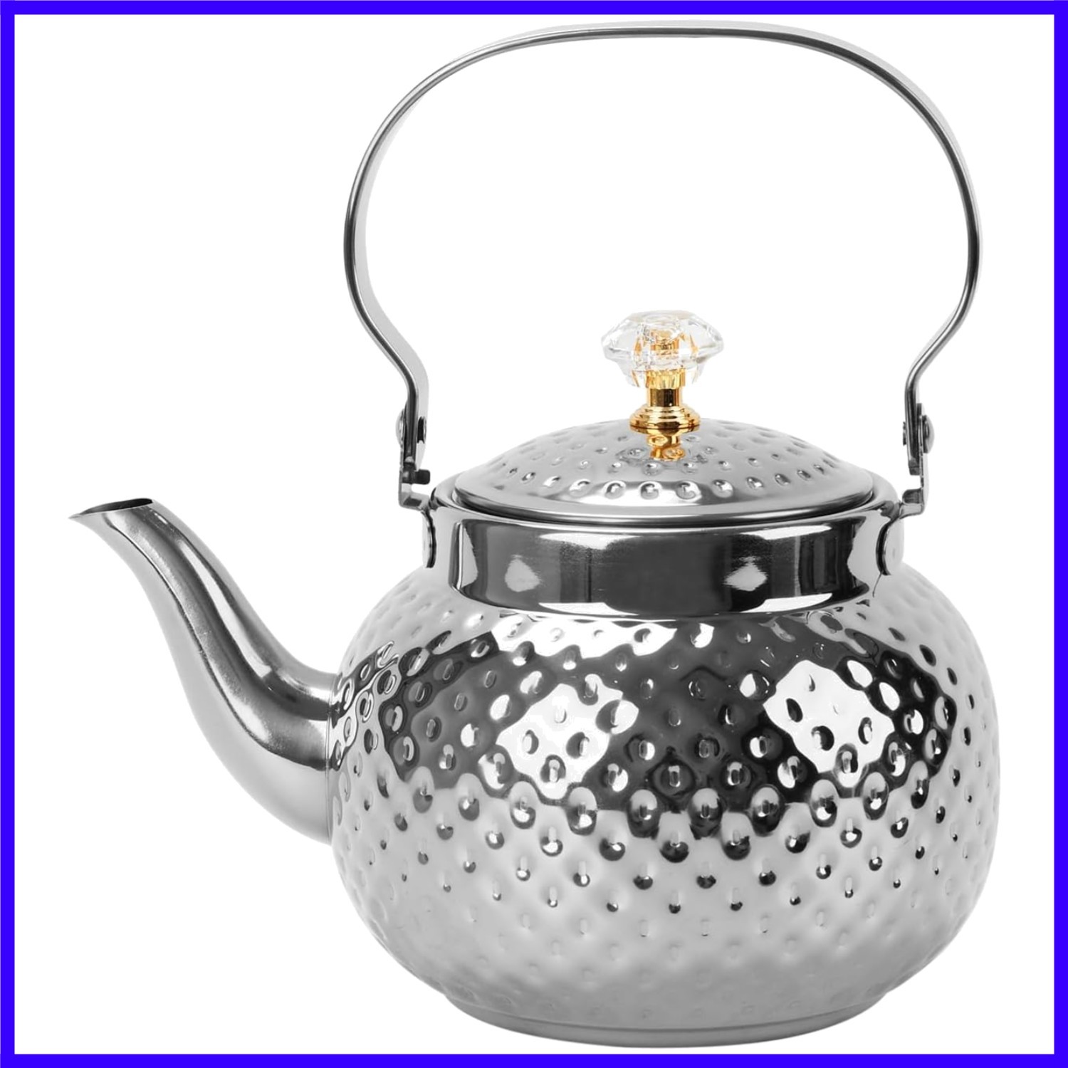 Hammered Tea Kettle, Stainless Steel Tea/Coffee Pot Loose Leaf Teapot for Tea...