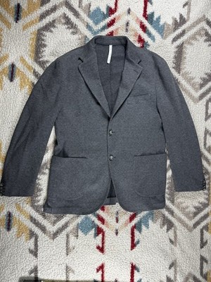 Napoli Patch Pocket Blazer 42 Cotton Blend Gray Made In Italy