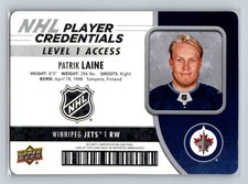 2018-19 Upper Deck MVP Patrik Laine NHL Player Credentials Level 1 Access
