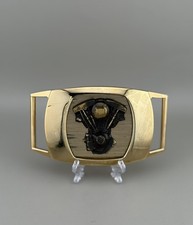 Shovelhead V-Twin Motorcycle Engine Belt Buckle  Biker Design  1970s  1980s