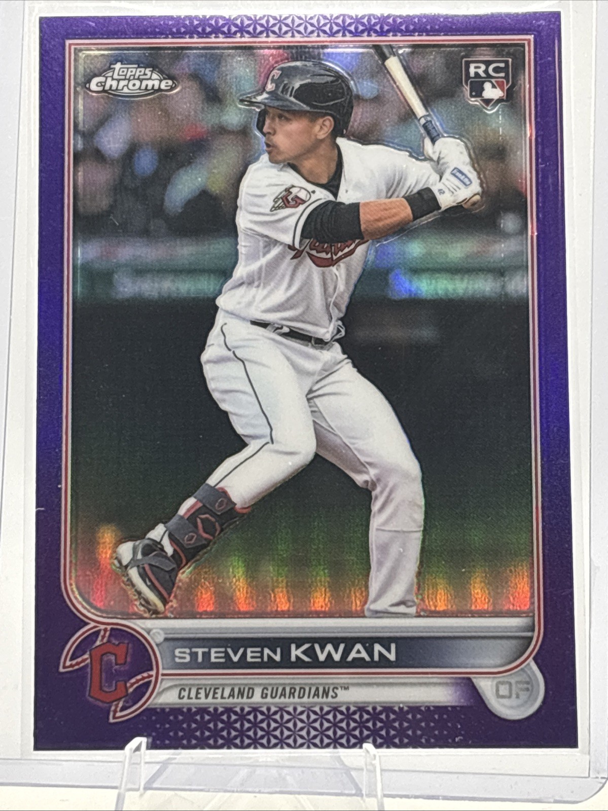2022 Topps Chrome Update Series - Steven Kwan #USC85 Purple Refractor (RC)
