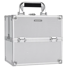 Makeup Train Case Makeup Organizer Box Portable Cosmetic Travel Case with Lock 4