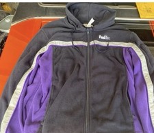 FedEx Image Outerwear Fleece Zip Up Hood Medi...