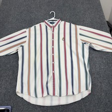 Vintage Chaps Ralph Lauren Shirt Mens XL Multi Cotton Striped Button Down Preppy