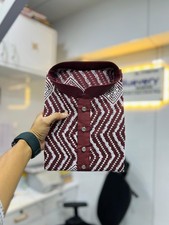 Men's Soft Silk Kurta Pajama Set Embroidered Indian Traditional Ethnic Wear