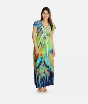 white christmas dresses Tie back chiffon dress in mix tie dye – Shes Out main image 0