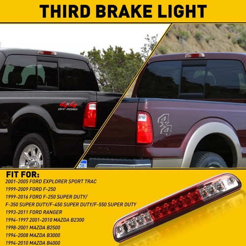 Tercera luz de freno roja/humada LED de carga para 99-16 Ford F250 F350 Super Duty - Imagen 8 de 12