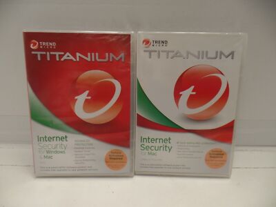LOT OF 2 SEALED Trend Micro Titanium Internet Security for Window & Mac