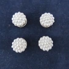 Round FAUX PEARL Shoe Charms for Clogs Shoes Wristband Set Lot 4 Designer Luxury