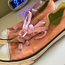 Converse All Stars Peach Lime Grean Girls Lace Sneakers Shoes 2