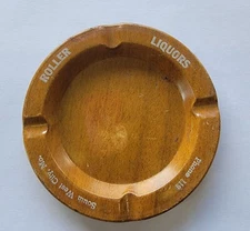 Vintage Metal Advertising Ashtray ROLLER LIQUORS  South West City MO Phone 119