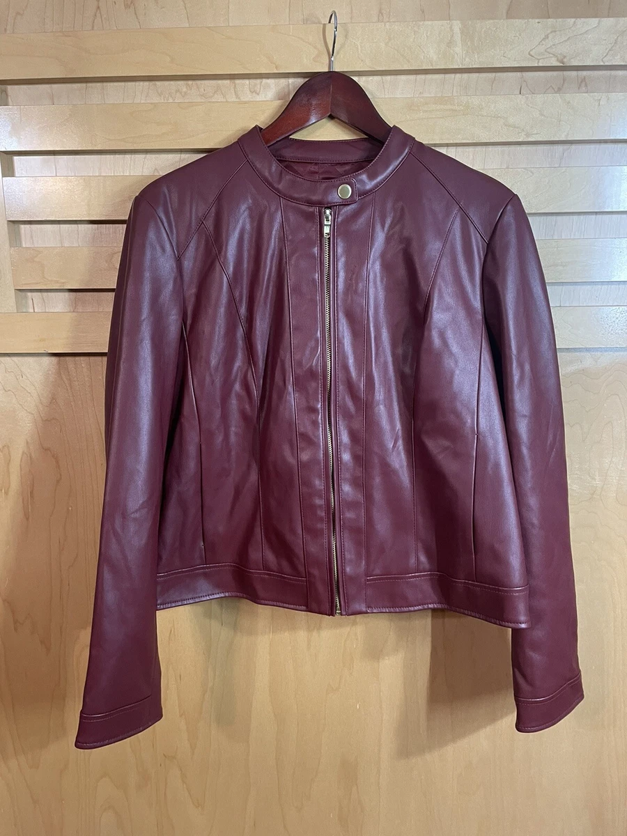 Cole haan signature top faux leather jacket