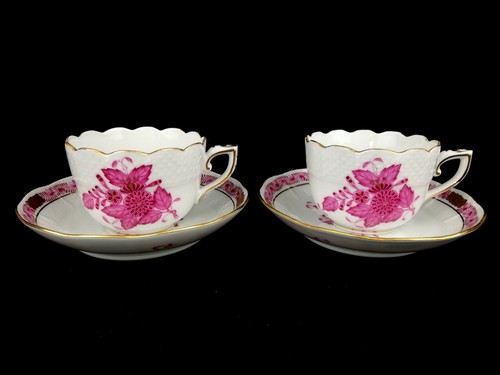 Herend Chinese Bouquet Raspberry Coffee Cups 2 pcs.