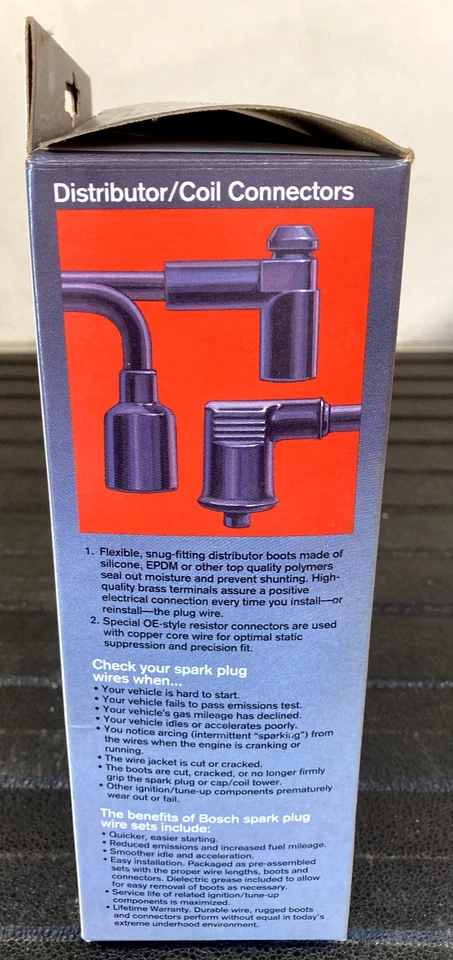 博世硅胶火花塞电线套装 - 09077 - 适用于马自达 RX3、RX4、RX7 和其他 — 第 4/4 张图片