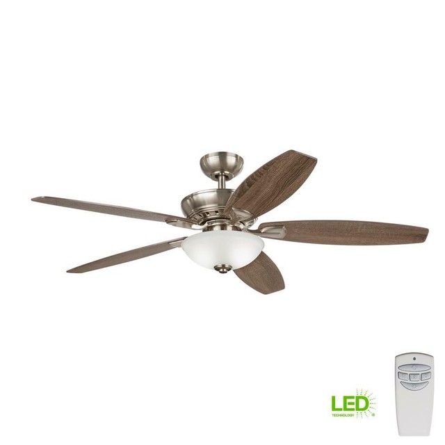 Home Decorators Collection Connor 54 In Led Satin Nickel Dual