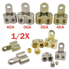 1/2PCS 0/4 Gauge Screw Wire Butt Ring Terminal Connectors Car Audio Wire Power