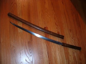 [SMA53] Japanese Samurai Sword: Nagamitsu Katana in Shirasaya 65.3 CM