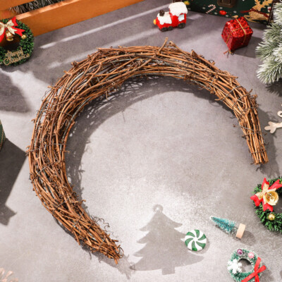 2-Pack Natural Grapevine Moon Wreath Frames - 30 Inch DIY Craft Base For Christmas, Wall Decor (Indoor/Outdoor)-922264