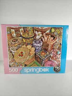 Springbok Cookie Tins 500 Piece Puzzle New sealed in Box 18'' x 23.5'' Many Colors