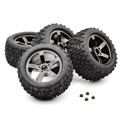 HPI Bullet Munition Reifen Räder schwarz Chrom Komplettset 4 Stück 101308 101309