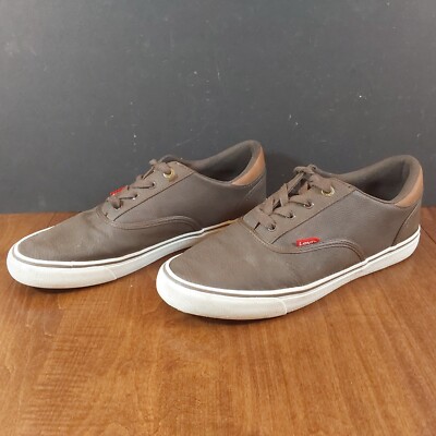 Levis Shoes Mens 10 Brown Low Top Faux Leather Sneakers Comfort New With Tags Levis Shoes Mens Size 9.5 Brown Sneakers Comfort Casual  main image 3