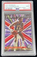 2021 Donruss Wilt Chamberlain Power in the Paint Holo Red Laser /99 PSA 9 POP 1