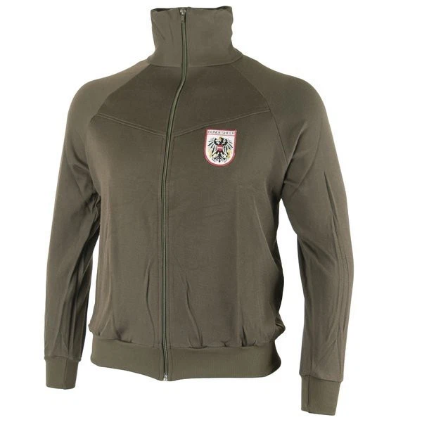 Austrian Army Vintage Tracksuit Jacket. Classic Workout Jacket Bundesheer Eagle