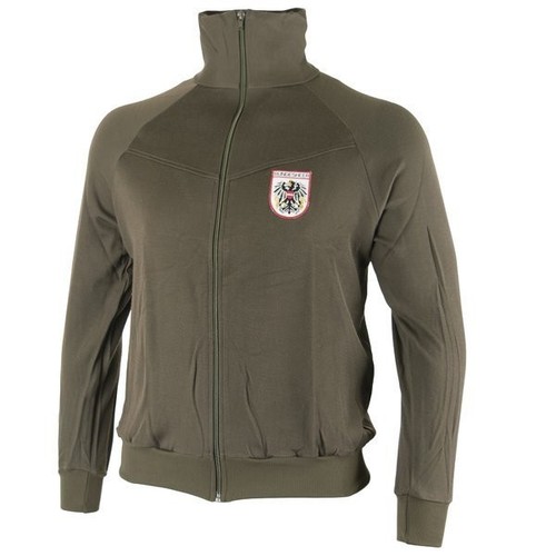 Austrian Army Vintage Tracksuit Jacket. Classic Workout Jacket Bundesheer Eagle 