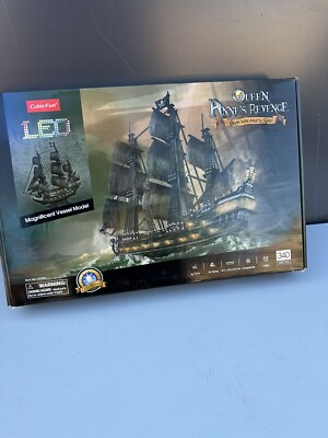 CubicFun 3D Puzzle LED Queen Anne's Revenge Blackbeard's Ship L520h 340 PCs