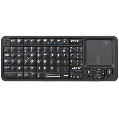 Rii Mini i6, Mini Tastatur mit Hintergrundbeleuchtung mit Touchpad und Universalfernbedienung