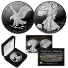 Black RUTHENIUM SILHOUETTE 1 oz .999 Fine Silver 2024 American Eagle with Box