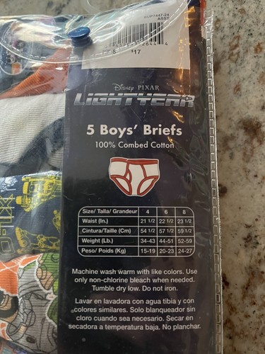 Disney Pixar Lightyear Boys 5 Briefs size 6 New underwear ~ New - Picture 5 of 7