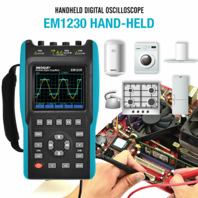 2 in 1 Handheld Digital Oscilloscope Automotive Diagnostic DMM 2 Channels,25MHz