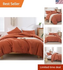 California King Comforter Set Burnt Orange,3pcs1 Boho Terracotta Cal King Com...