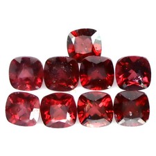 6.22 CT. Gemstone Unheated 9Pcs Purplish Red Rhodolite Garnet Africa Cushion