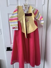 Korean Traditional Hanbok for Girl Size 8yr.   Embroidered Silk-Like Fabric
