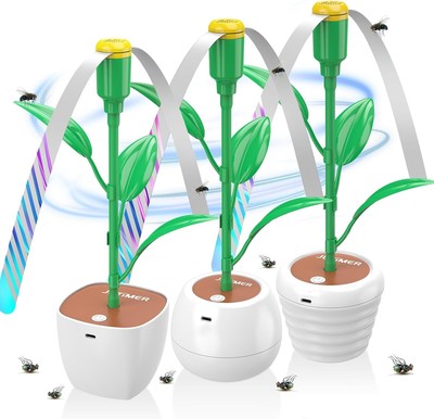 Table Fly Fan 3-Pack:USB-Powered Repellent in 3 Styles for Picnics & Restaurants