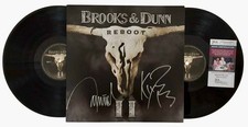 Brooks & Dunn signed 12" Vinyl Record Jacket Reboot JSA Authentication