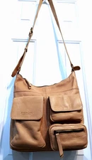 American Leather Co light brown Crossbody Bag with Adjustable Strap