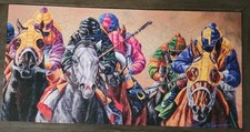 Master Pieces Puzzle 1000pc Jumbo "And They're Off " 19.5"x 39" 100 Complete