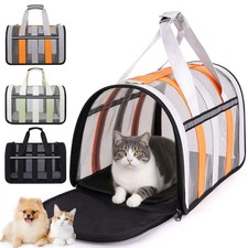 Pet Carrier Bag Airline Approved Dog Cat Comfort Travel Tote Case Sided Mesh US