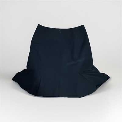  MAXSTUDIO .COM Black Solid A-Line Knee Length Skirt Regular Size for Women
