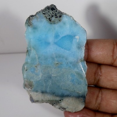 Spiritual Healing Larimar Natural Authentic Slab Rough Blue Gem Stone 195.60 Cts
