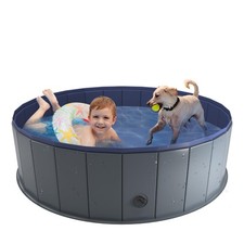 48"x12" Foldable Hard Plastic Dog Pool Collapsible Pet Swimming Tub