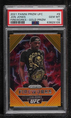 Jon Jones [Gold] #9 2021 Panini Prizm UFC Fireworks card