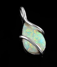 5ct Fire Opal Necklace, October Birthstone Pendant, 925 Silver Gemstone Pendant