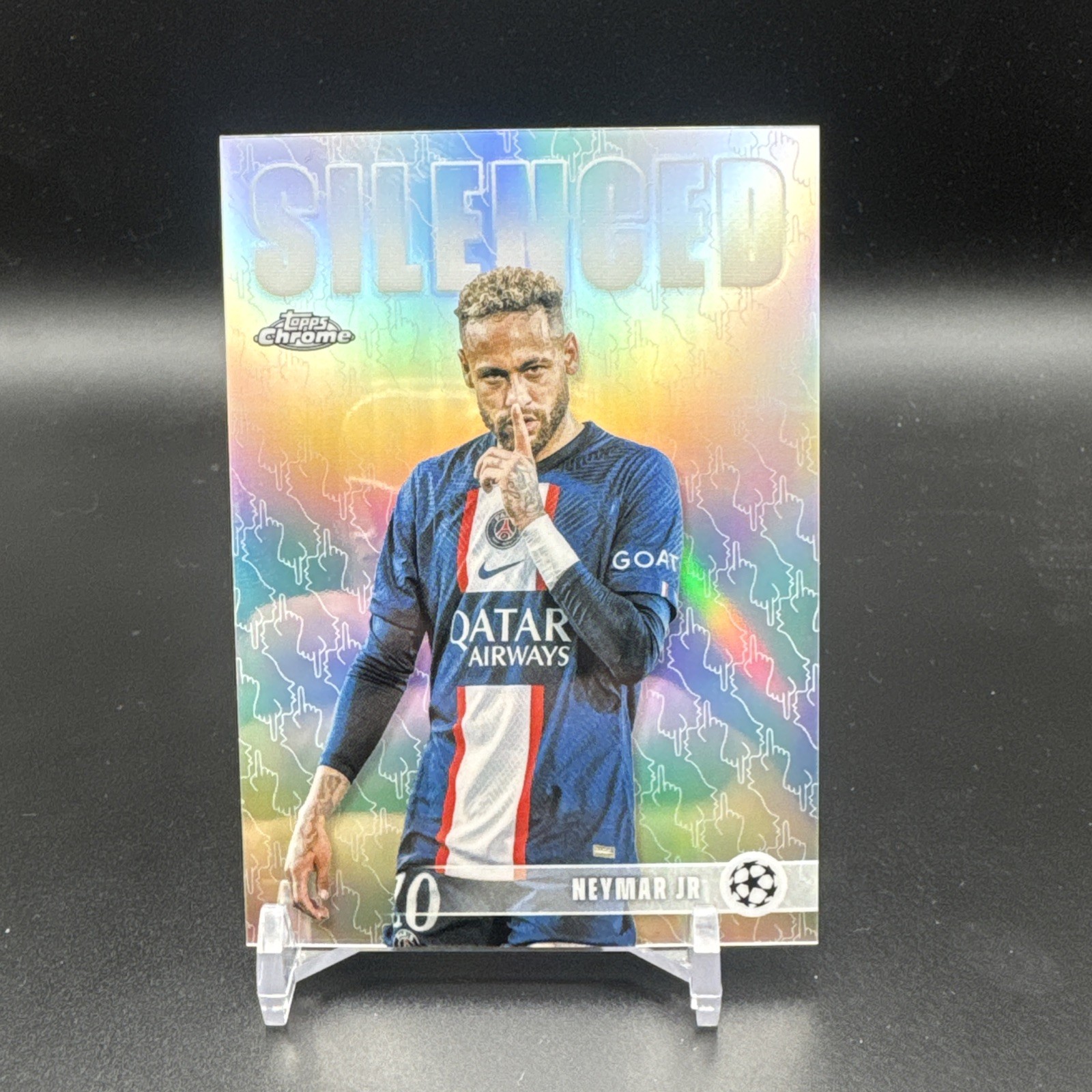 2025-26 Topps Chrome UEFA Neymar Silenced #SHH-1 Brazil PSG SP