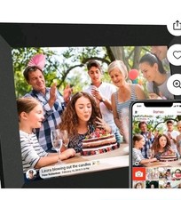 Touch Screen Digital Photo Frame 32GB and SD Slot 10.1 " Greenish blue frame